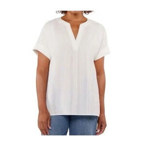 Matty M Cap Sleeve Top White XL